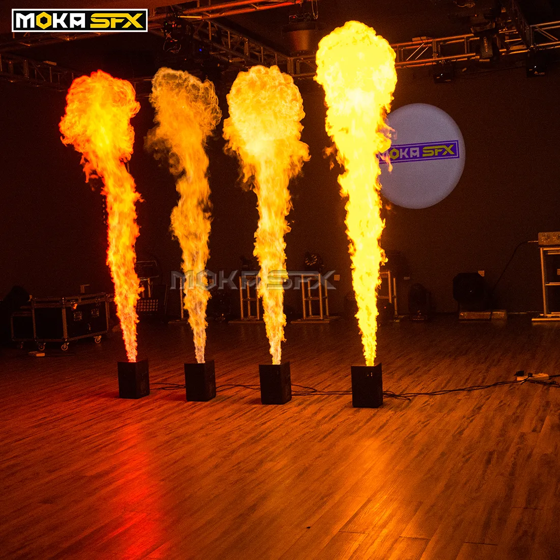 2pcs/lot One Head Flame Machine DMX Fire Machine Spray 3m High Flame Projector with Safety Channel Stage Flame Machine