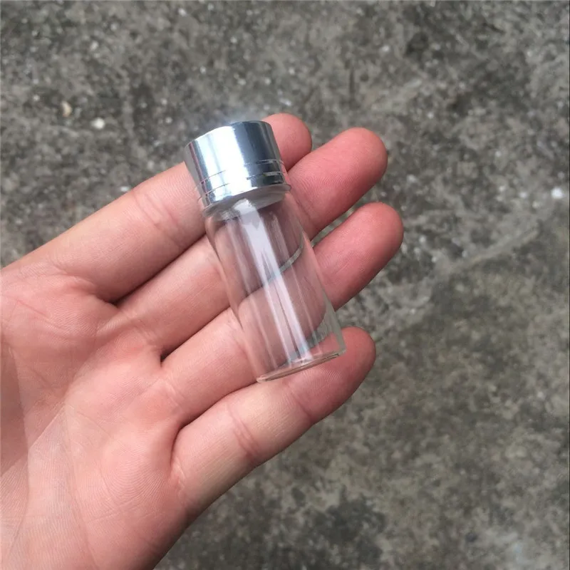 10ml Glass Bottles Screw Cap Silver Aluminium Lid Empty Glass Jars Vials Bottles Sealing up Mason Jars 10m