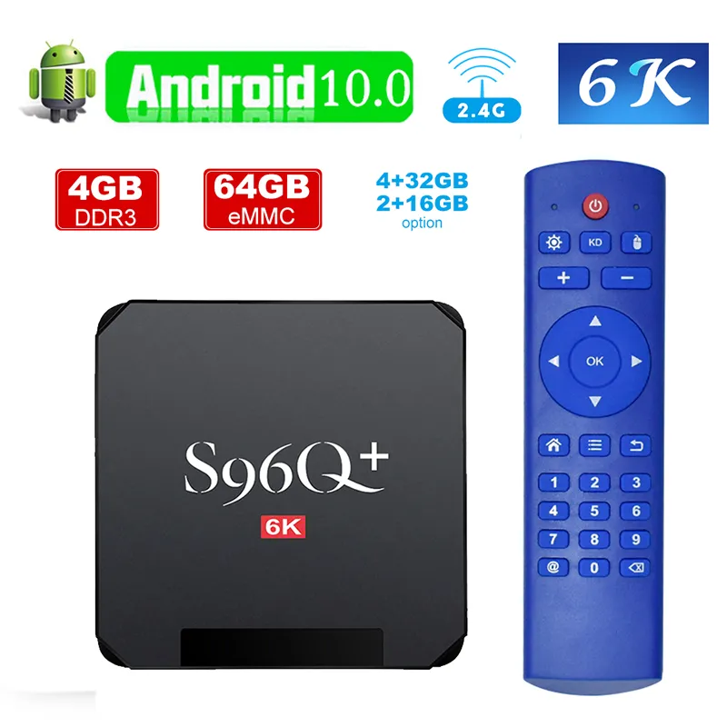 最も安いS96Qプラステレビボックスアンドロイド10.0 Allwinner H616 4GB 32GB 64GB 6K WiFiメディアプレーヤー
