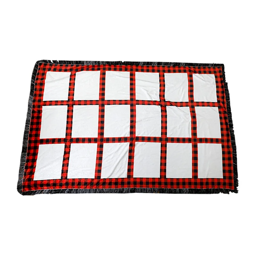 Sublimation panels blanket Red Plaid Sublimation Blankets 20 panels Rug Thermal Transfer Blankets Free Shipping A02