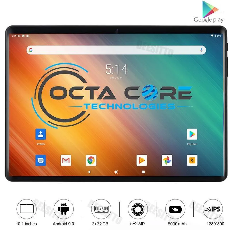 2020 tabletler 10 inç Çift SIM 4G LTE 5G WIFI 3 GB RAM 32 GB ROM Android 9.0 Tablet PC Octa-Core 5MP Bluetooth GPS Computer1 kilidini