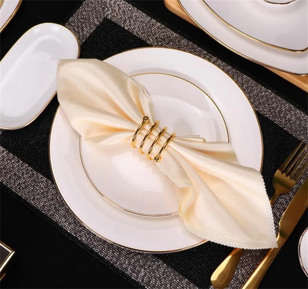 Factory Gold Napkin Rings Round Napkins Holders Buckles for Wedding, Dinner Party, Table Decorations