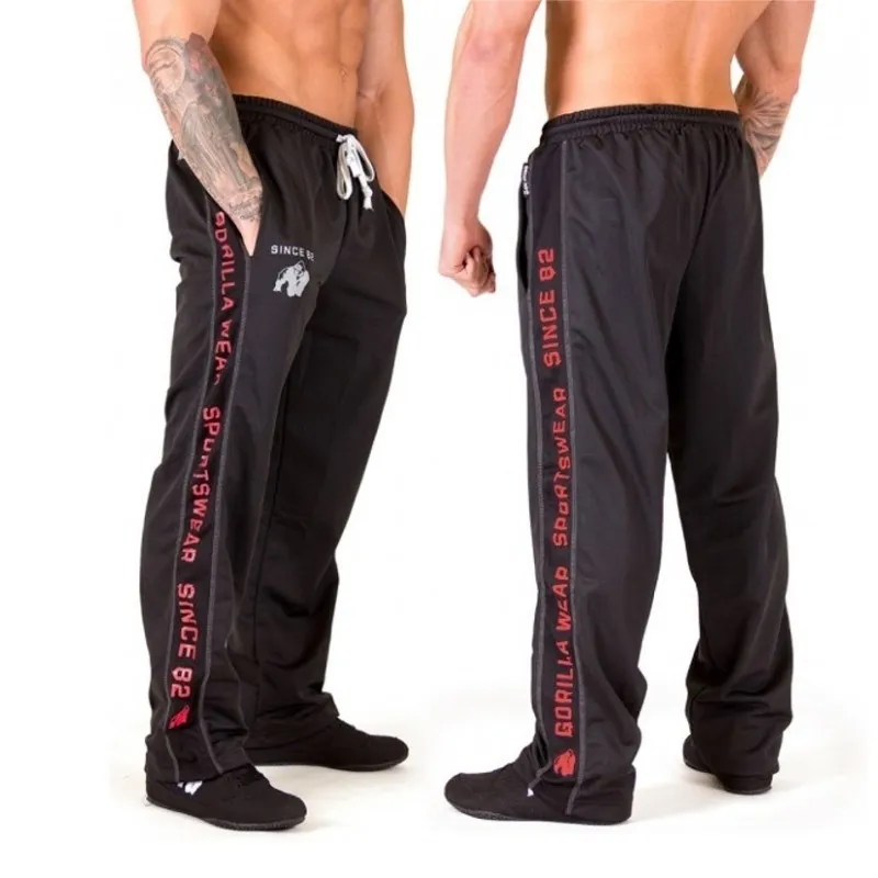 Mens Jogger Sweatpants New Fashion Loose Pants Joggers randiga gym Kläder Fitness Workout Sporting Trousers 201110