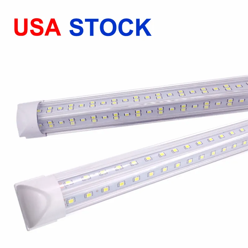 8FT LED T8 Lights Tube Lights Double Rows SMD2835 Tube 72W Zintegrowany 2,4 mln LED Lighting Lighting Linkable 25-pack LEDS fluorescencyjne