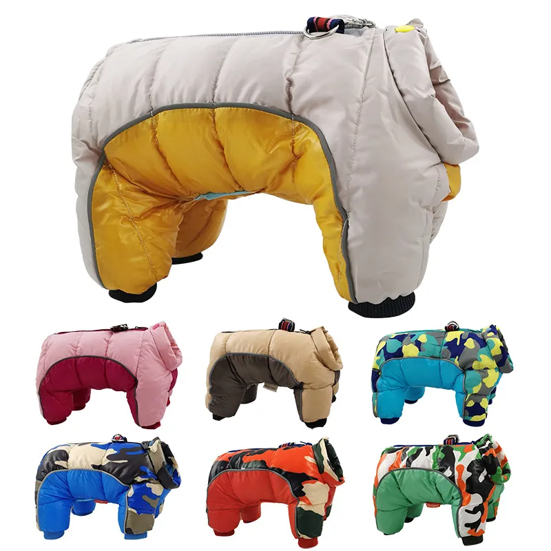 Hundebekleidung Winter-Haustierkleidung Super warme Jacke Dickerer Baumwollmantel Wasserdichte kleine Hunde Haustiere Kleidung für Bulldoggenwelpen