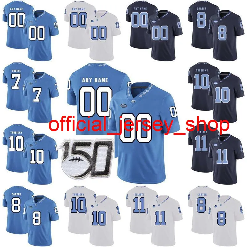 North Carolina Tar Heels NCAA Football Jerseys Javonte Williams Ryan Switzer Mack Hollins Giovani Bernard Julius Peppers Custom Stitched