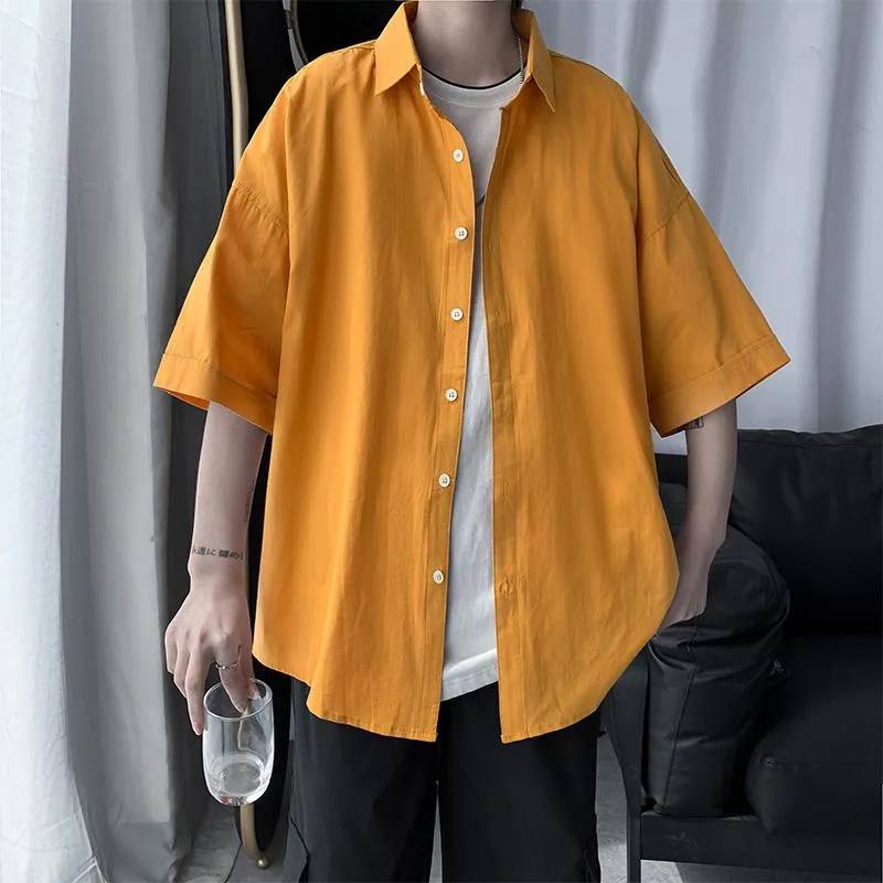 Summer Thin Hooded T-Shirt for Men Loose Oversized Half-Sleeve