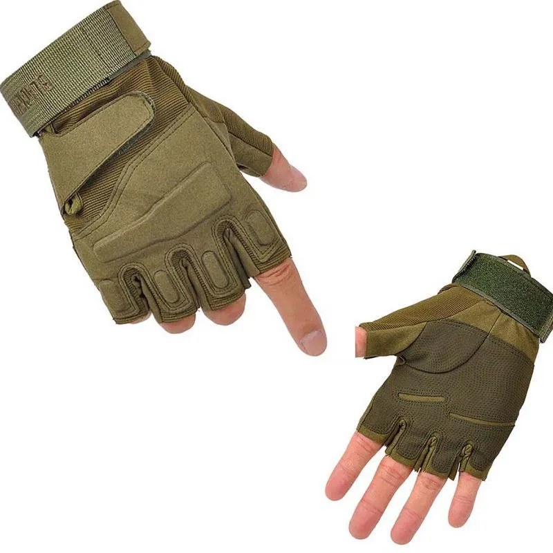 New Outdoor Tactical Gloves Winter Windproof Sports Fingerless Military Tactical Hunting Climbing Riding Gloves Q0114