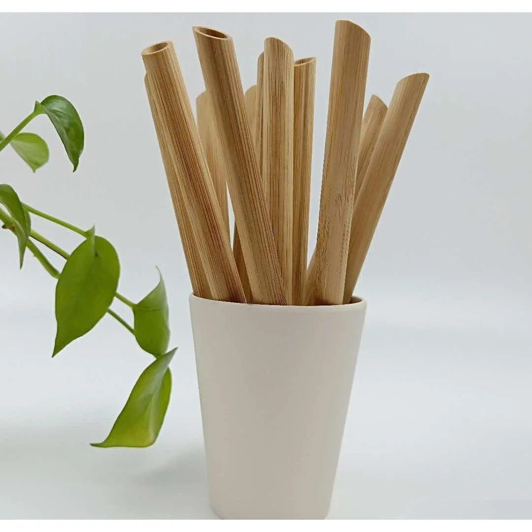 bamboo straw picnic travel bubble tea bamboo tube disposable drinking straw 100% biodegradable natural eco friendly