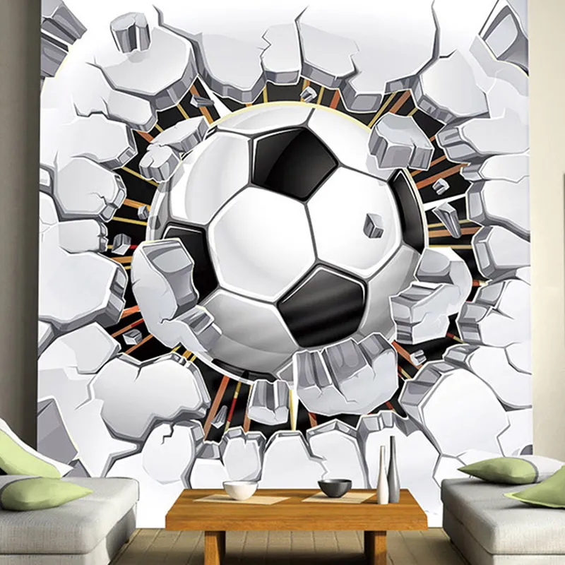 Cool! Football Photo Mural Custom Any Size 3D Boys Kids'Room Sofa Seamless Murals Wallpaper Rolls TV Background Wall Home Decor