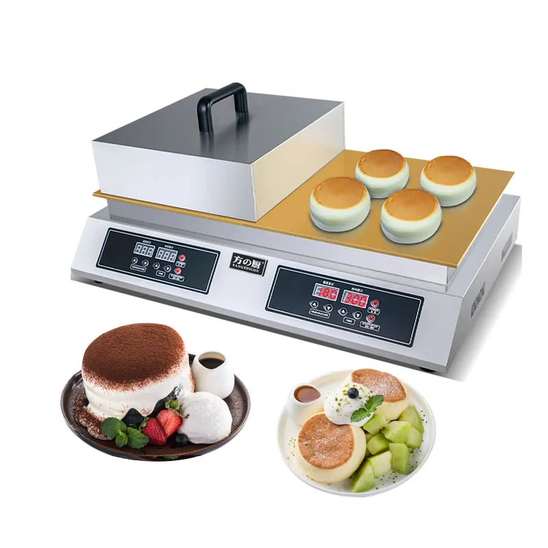 FC-S36-2 Panking Pancakes Dorayaki Muffin Comercial Puro Cobre Placa Grelhada Inteligente Display Digital Máquina de Souffle Japonês Dupla-cabeça 2600W