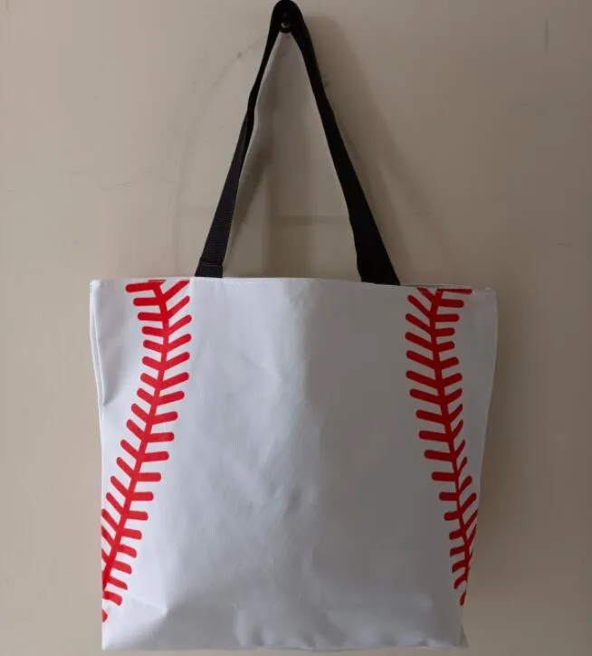 2022 borse per cuciture da baseball 5 colori 16,5 * 12,6 * 3,5 pollici manico in rete Borsa a tracolla stampa cucita Tote Borsa Canvas Sport Travel Beach