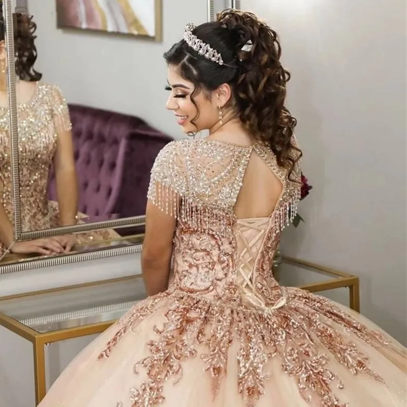 새로운 도착 블루 스위트 16 공 가운 드레스 숄더 vestido de 15 Anos Quinceanera 2022 Vestidos