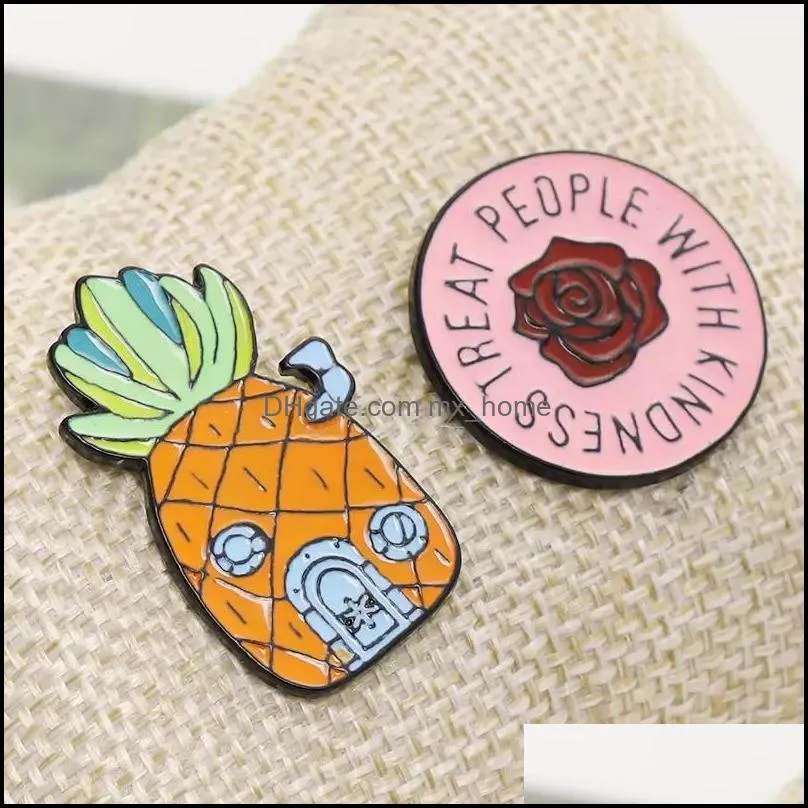 Cartoon Accessories Products Baby, Kids & Maternity Pine Combination Home Rose Personality Creative Brooch Pins Special Tide Enamel New Lape