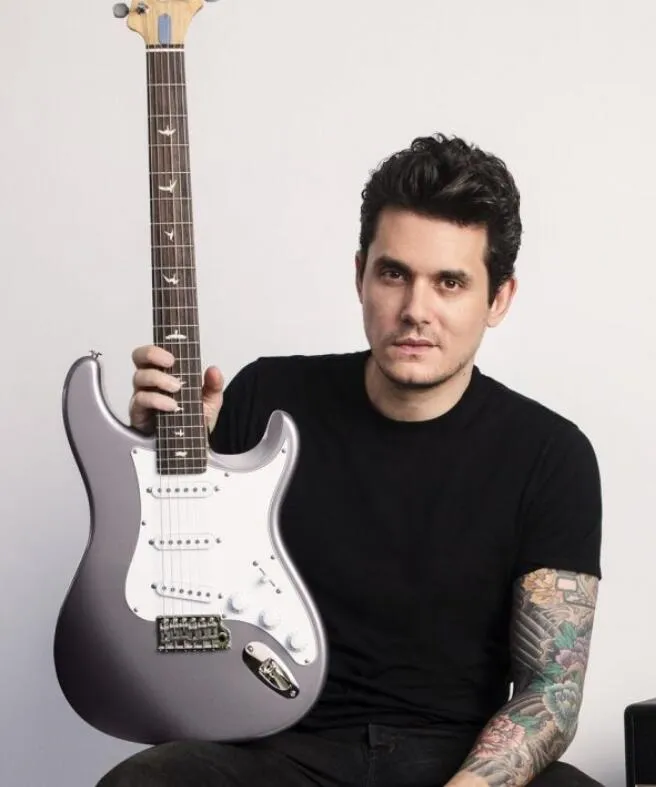 커스텀 John Mayer Sliver SKY 텅스텐 일렉트릭 기타 ST 스타일 셰이프 넥, 블랙 넥 플레이트, 화이트 펄 버드 인레이, 트레몰로 브릿지