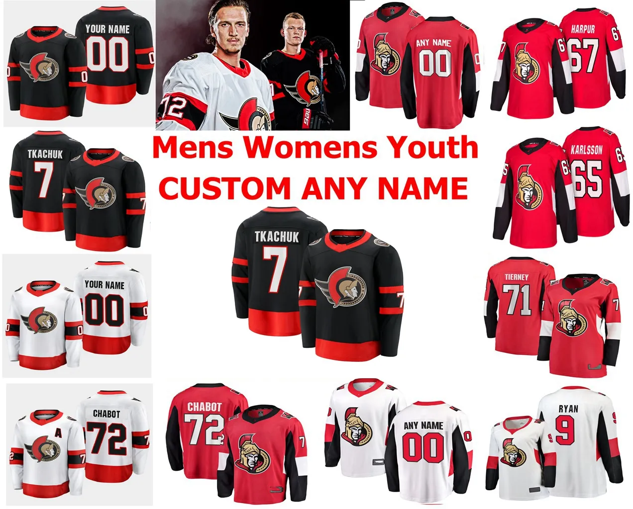 2021 Ottawa Senators Season Jerseys Brady Tkachuk Jersey Thomas Chabot