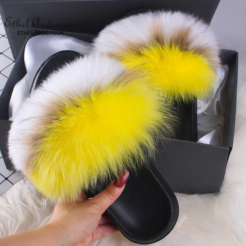 Ethel Anderson Real Slippers Slides Vogue Fox Raccoon Flip Flops