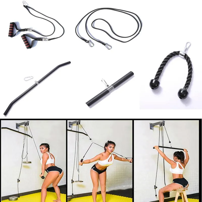 Gym Fitness Accessoires Câble Lat Pull Down Machine Équipement Bras Biceps Triceps Blaster Poignée Haltérophilie Barre D'entraînement Corde