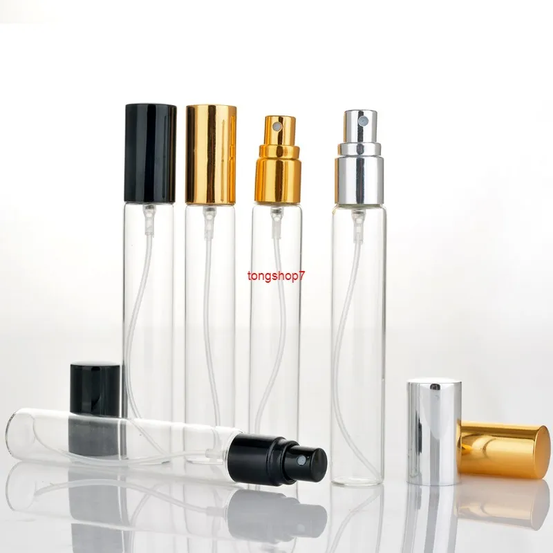 Wholesale 100 Pieces/Lot 15ML Portable Glass Refillable Perfume Bottle With Aluminum Atomizer Empty Parfum Case For Travelershipping