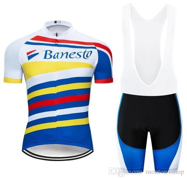 2020 TEAM banesto PRO cycling jersey 19D gel bike shorts suit MTB Ropa Ciclismo mens summer bicycling Maillot culotte clothing