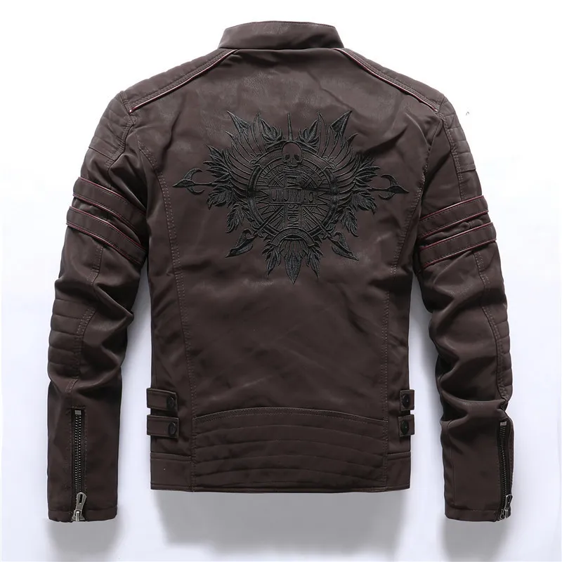 Mens Winter Fleece Cheap Leather Motorcycle Jackets High Quality