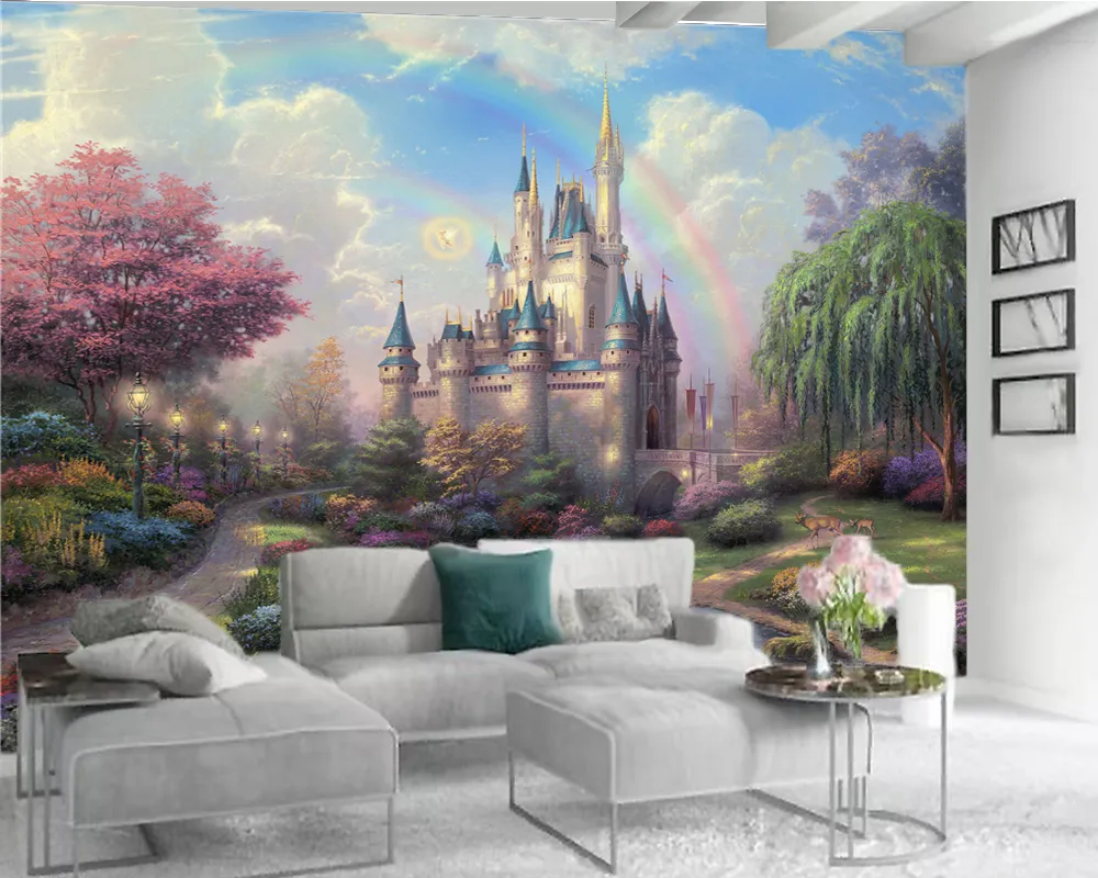 3d tapety ścienny krajobraz 3d mural mural tapety romantyczny las dream pałac 3d papier ścienny do salonu niestandardowe zdjęcie