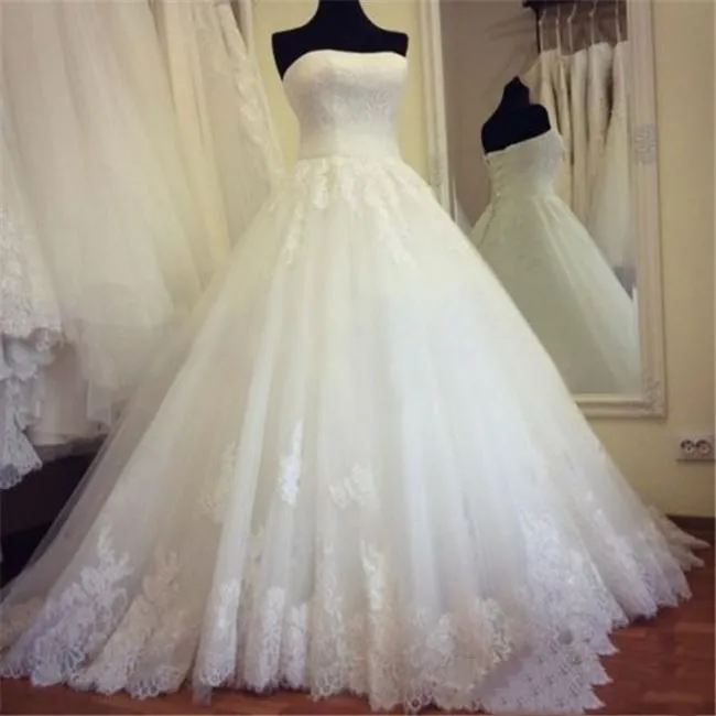 2020 новое винтажное кружевное бальное платье свадебные платья с тюль аппликации бисером дешевые плюс размер свадебные платья QC1528