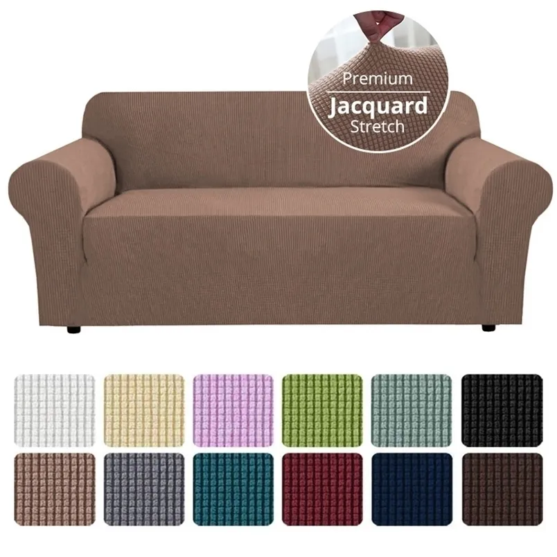 Jacquard Stretch Sofa Cover for Living Room Elastic Slipcover Sectional Couch Furniture Protector 1/2/3/4 Seater 220302