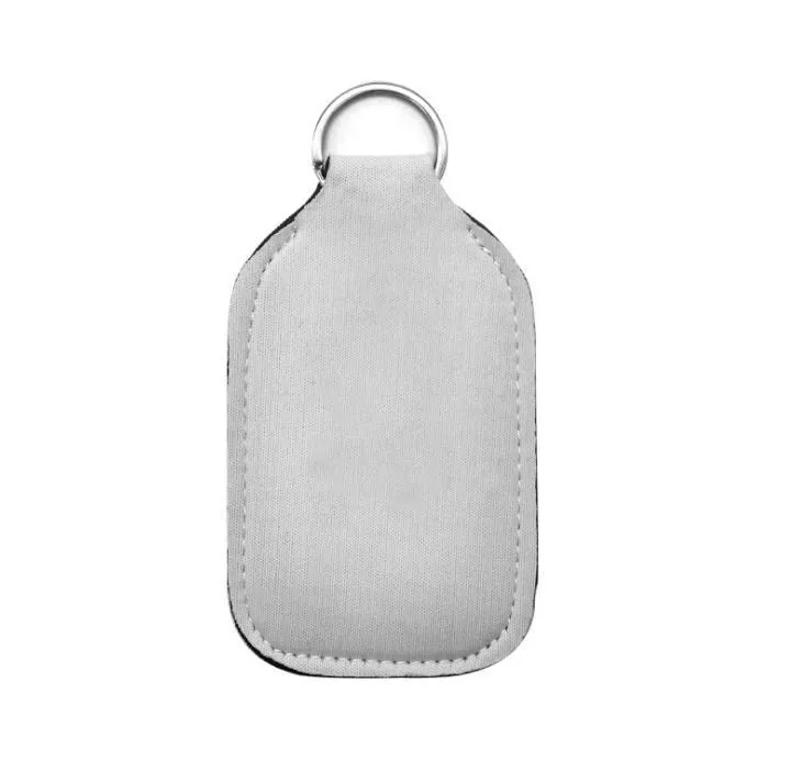 White Neoprene Blank Hand Sanitizer Holder Keychain for Party Favor 30ml Mini Bottle SN4351