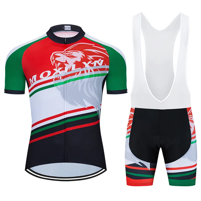 Moxilyn 사이클링 유니폼 남성용 기어 세트 자전거 의류 키트 짧은 소매 MTB 자전거 셔츠 및 사이클링 턱받이 21011301