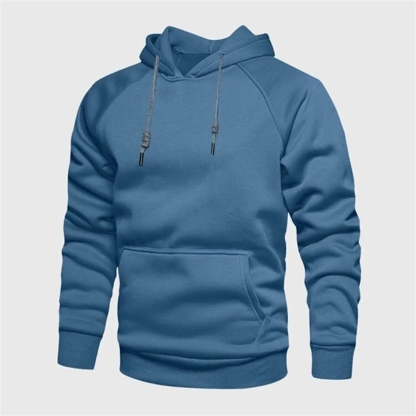 Vinter Mode Tjock Fleece Sweatshirt Mens Hip Hop Långärmad Pullover Hoodies Man Höst Solid Färg Kläder 211230