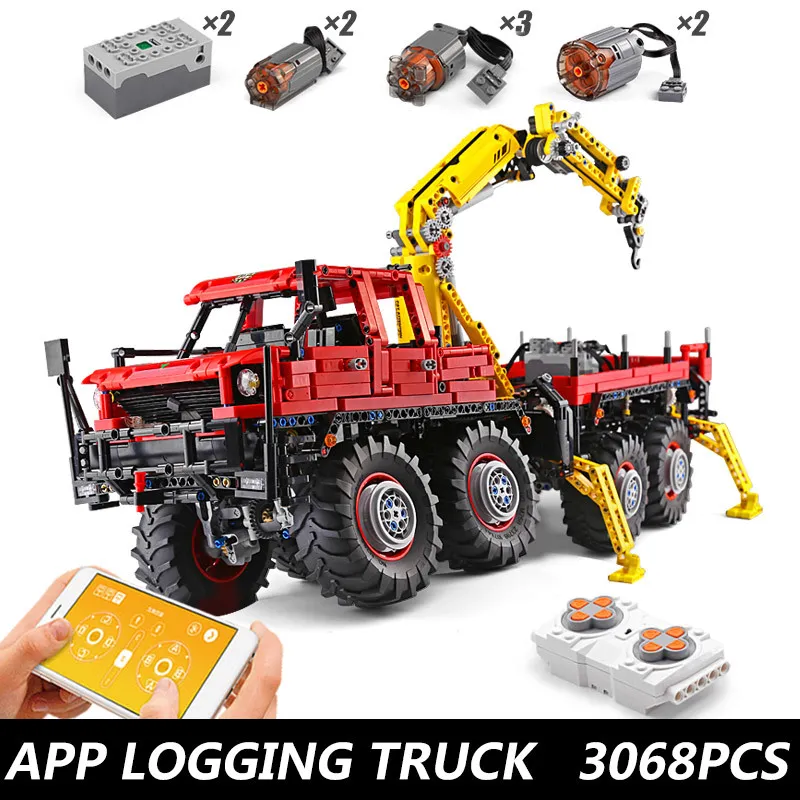 MOULD KING 13107 Technical Crane Truck Building Blocks for Adults APP  Remote Control Car Bricks Engineering Toys Christmas Gifts