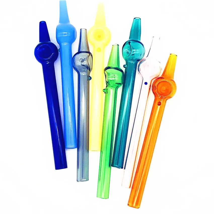 QBsomk New mini nectar collector 6inches mini nectar straw nectar taster glass smoking accessories three colors for choice