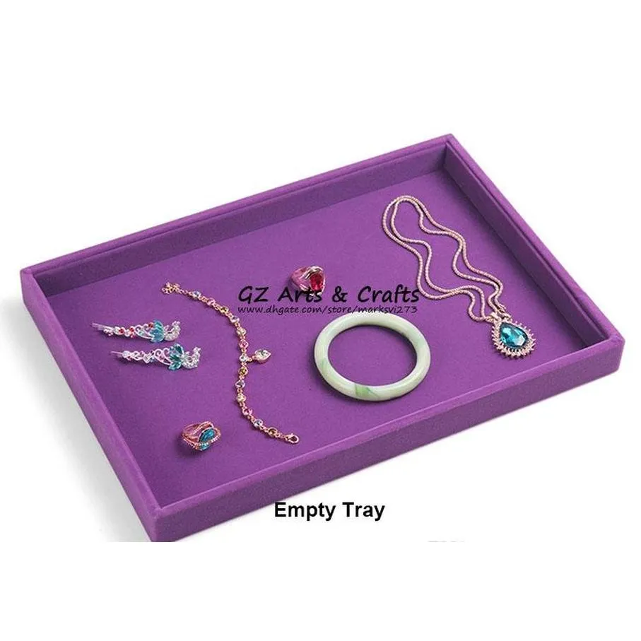 upscale purple velvet jewelry display tray jewelry box rings necklace earring bracelets tray jewelry organizer