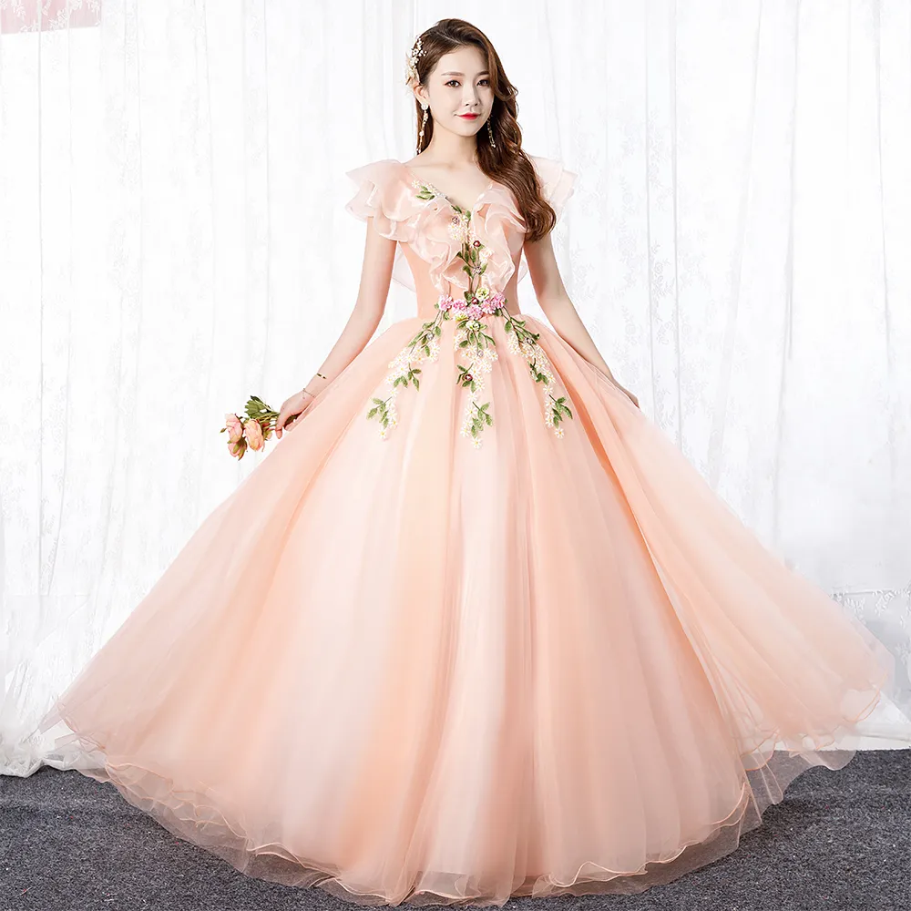 Floral vine applique gown shop