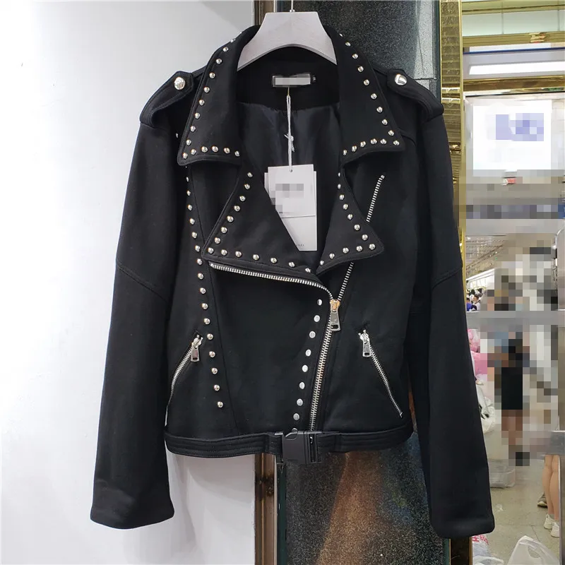 2020 New Automne Court Blanc Vestes Femmes Zipper Casual Bomber Manteau Femme Outwear Rivet Noir Manteaux Veste Courte T200828 Du 43 72 DHgate
