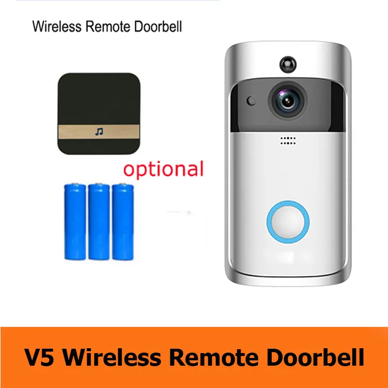 2020 NOUVEAU Smart Home V5 Caméra sans fil Vidéo Sonnette 720P HD WiFi Anneau Sonnette Sécurité à domicile Smartphone Surveillance à distance Alarme Porte Senso