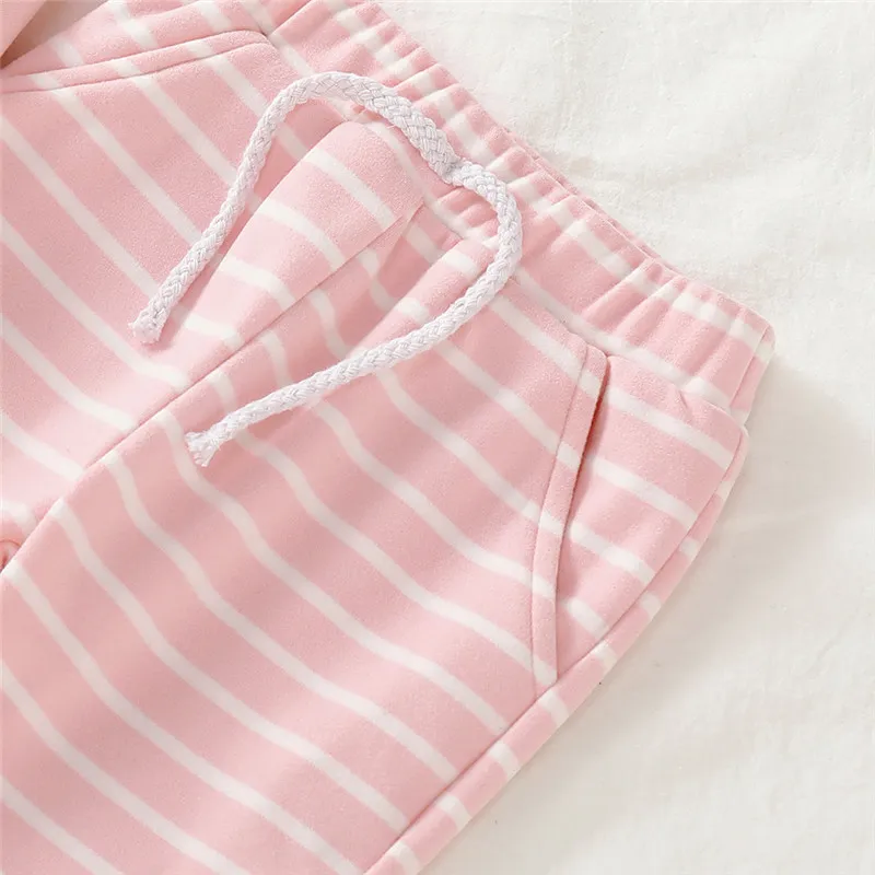 Girls clothes Newborn Baby Boys Girls Sweatshirt Tops Long Striped Pants Pajamas Outfits Sets vetement enfant fille #2O31 (18)