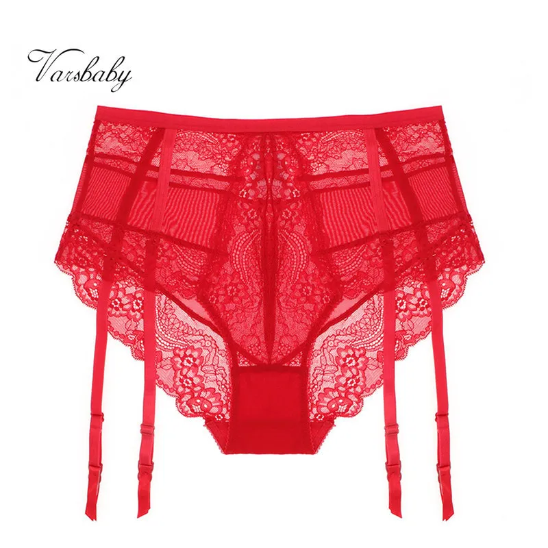 Varsbaby Sexy Lace High-rise Briefs Alta Qualidade Underwear Preto S-XL Big Red Calcinha para mulheres 201112