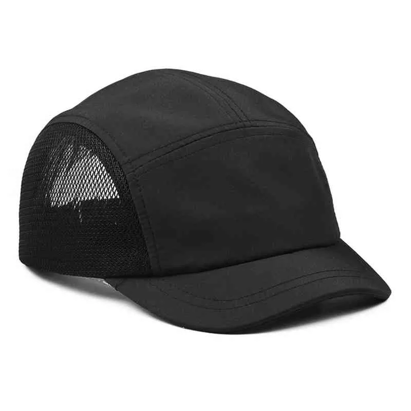 Clape Mesh Trucker DAD 5 Панель Бейсбол Быстрая Сухая Короткие Брайм Шляпа Дышащая запуск Sun S Snapback Cap Snapback