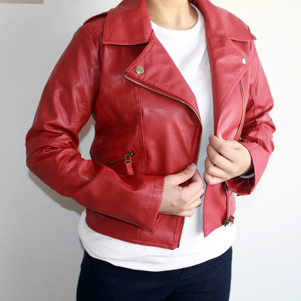 Leather Jacket ほぼ新品未使用 Tankaneo Womens Faux Leather Bomber Jackets Cropped Zip Up