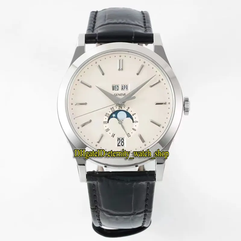 2022 ZFF 5396 Cal.324 S QA LU 24H/303 Automatic Mens Watch Annual Calendar Moon Phase White Dial Stick Markers Steel Case Leather Super version eternity Watches G011