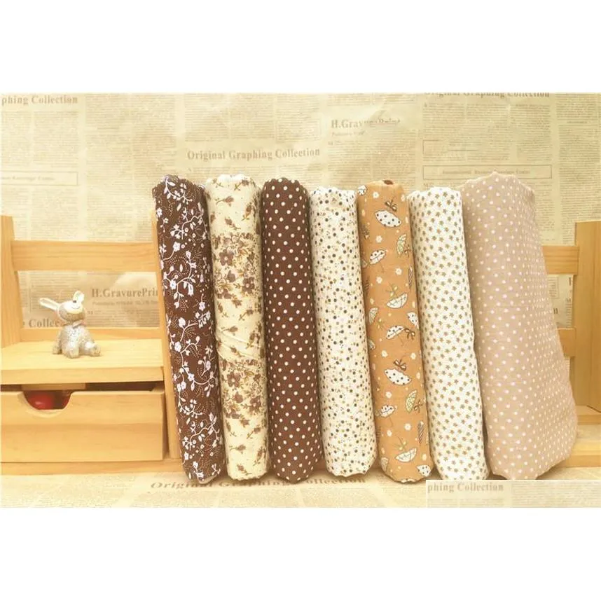 7 -stcs/set koffie diy patchwork stoffen voor het naaien van de doek quilt katoenen stof voor handwerkweefsel vilt nenqu
