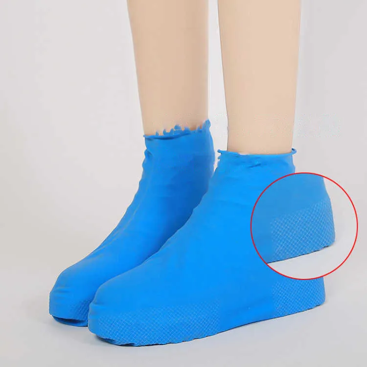 Latex imperméable à l'eau couvre-chaussures imperméable à la pluie chaussure jetable anti-dérapant en caoutchouc botte de pluie couvre-chaussures accessoires T3I51548