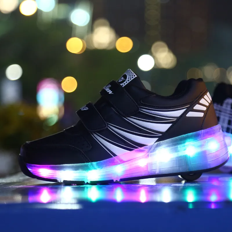 Kids LED Glowing Sneakers With Backlight And One Wheel Light Up Skates Shoes Size 28 40 For Boys From Nickyoung06 18.81 DHgate.Com
