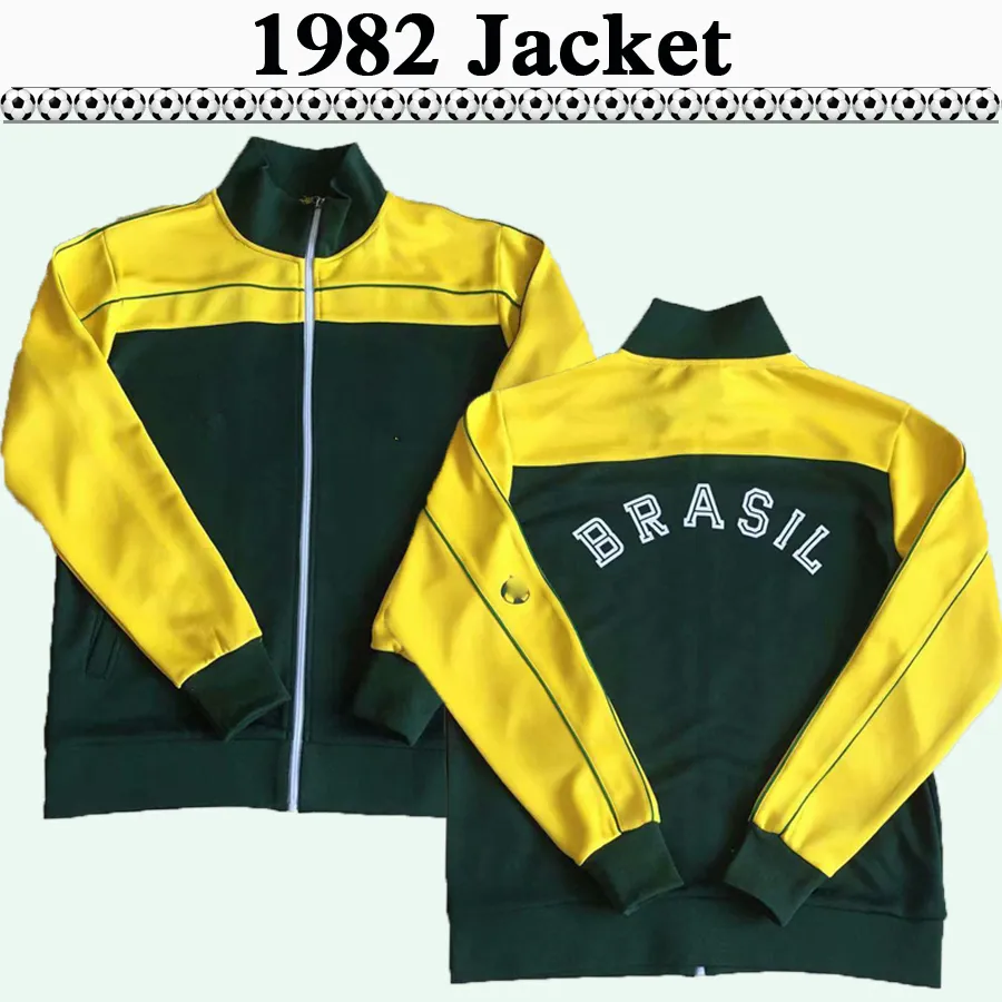 1982 Mens Jacket Top Retro Soccer Jerseys Team nazionale Socrates Falcao Junior Camicia da calcio Retro Manica lunga Manica lunga Camiseta de fútbol