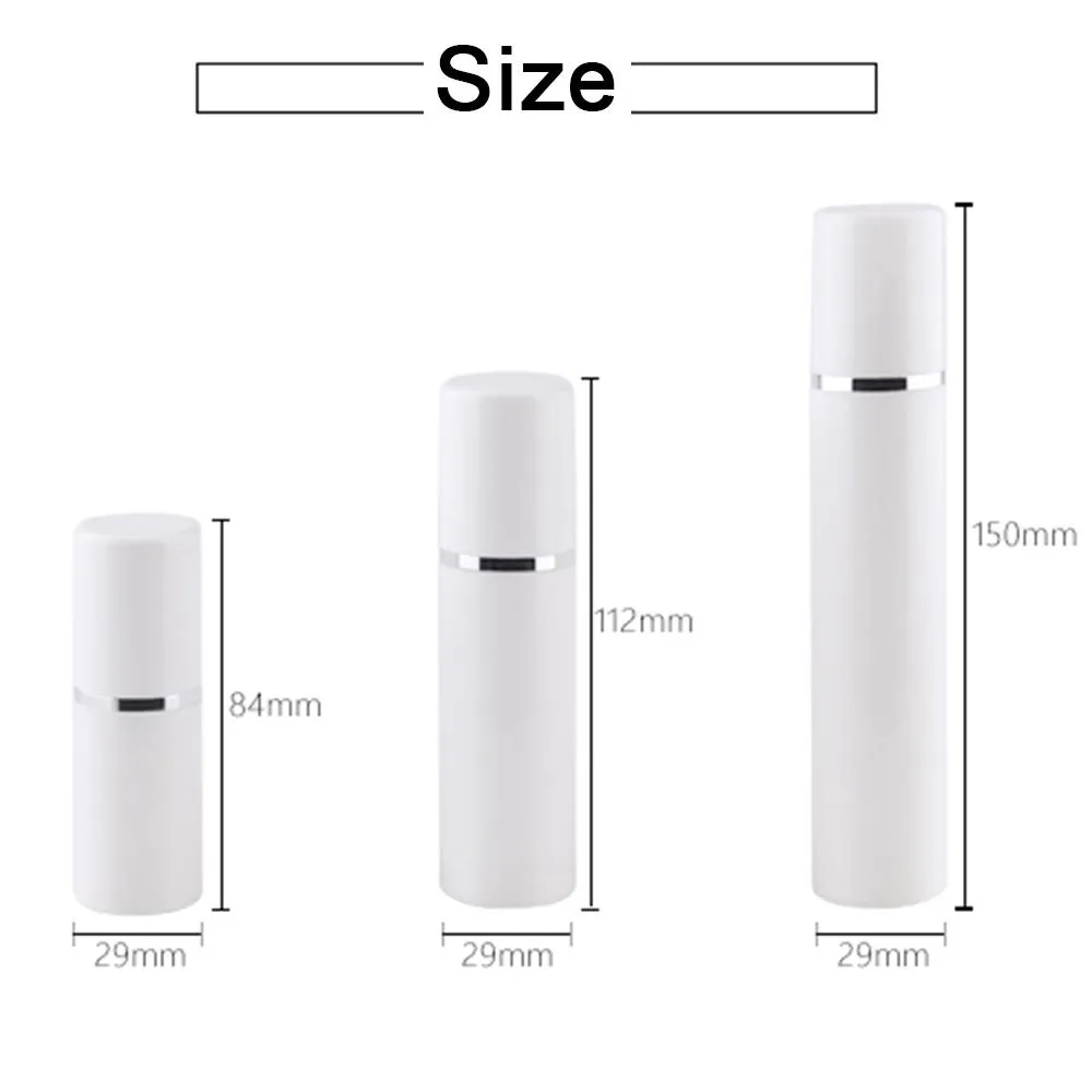 15 30 50 ML Vide rechargeable blanc haute qualité airless pompe à vide bouteille en plastique crème lotion Conteneur Tube Voyage Taille EEF3935