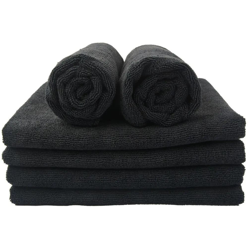 Sinland Microfiber Haar Drogen Handdoek Schoonheidssalon Spa Badhanddoeken Snel Droging voor Home Hotel 41CMX69cm 6 Pack Black Dark Blue 201027