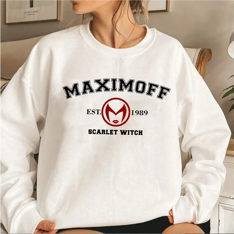 Wanda Maximoff 1989 Sweatshirt Scarlet Witch Hoodies Wanda Vision TV Series Sweatshirts Unisex Harajuku Hoodie Top Girt para Fan 220214