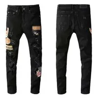 2021 Top Quality Amiry New Mens Luxury Designer Denim Jeans Holes Trousers Biker Pants #687